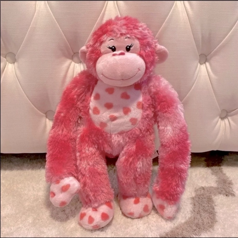 SOLD!!   2008 BUILD-A-BEAR Hugs For You Pink Hearts Monkey